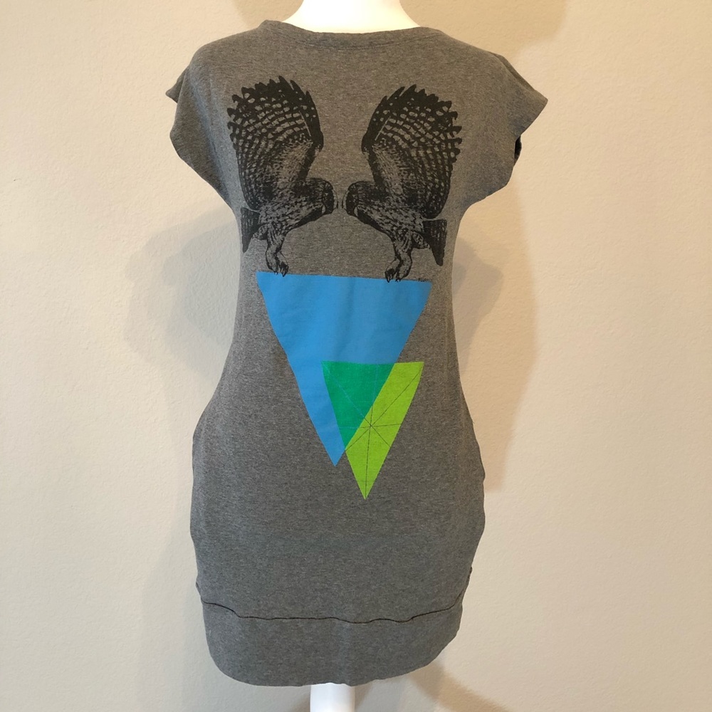 FluffyCo owl sweatshirt dress with POCKETS bodycon